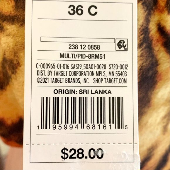 Shade & Shore Tiger Print Triangle Bikini Top Bathing Swim 34D 34DD 36C 36D - Picture 11 of 13